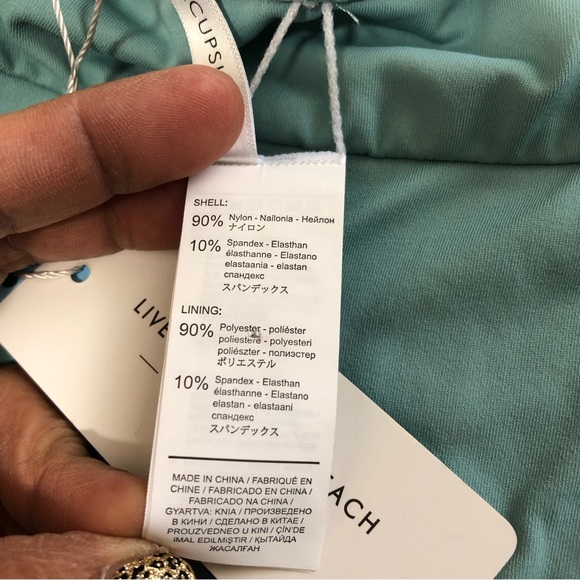 NWT CUPSHE High Waisted High Cut Banded Ribbed Bikini Bottom Light Mint Sz S - Picture 7 of 9